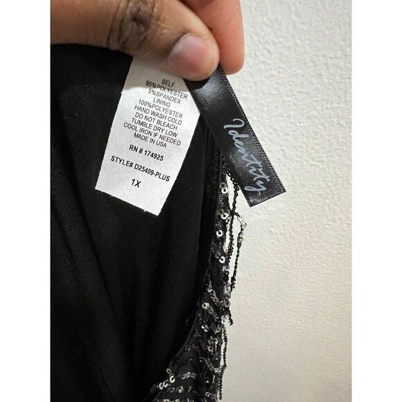 Anthropologie Plus Size Flapper Retro Chic Shimmer Sequins Glam Party Mini Dress - Picture 8 of 8